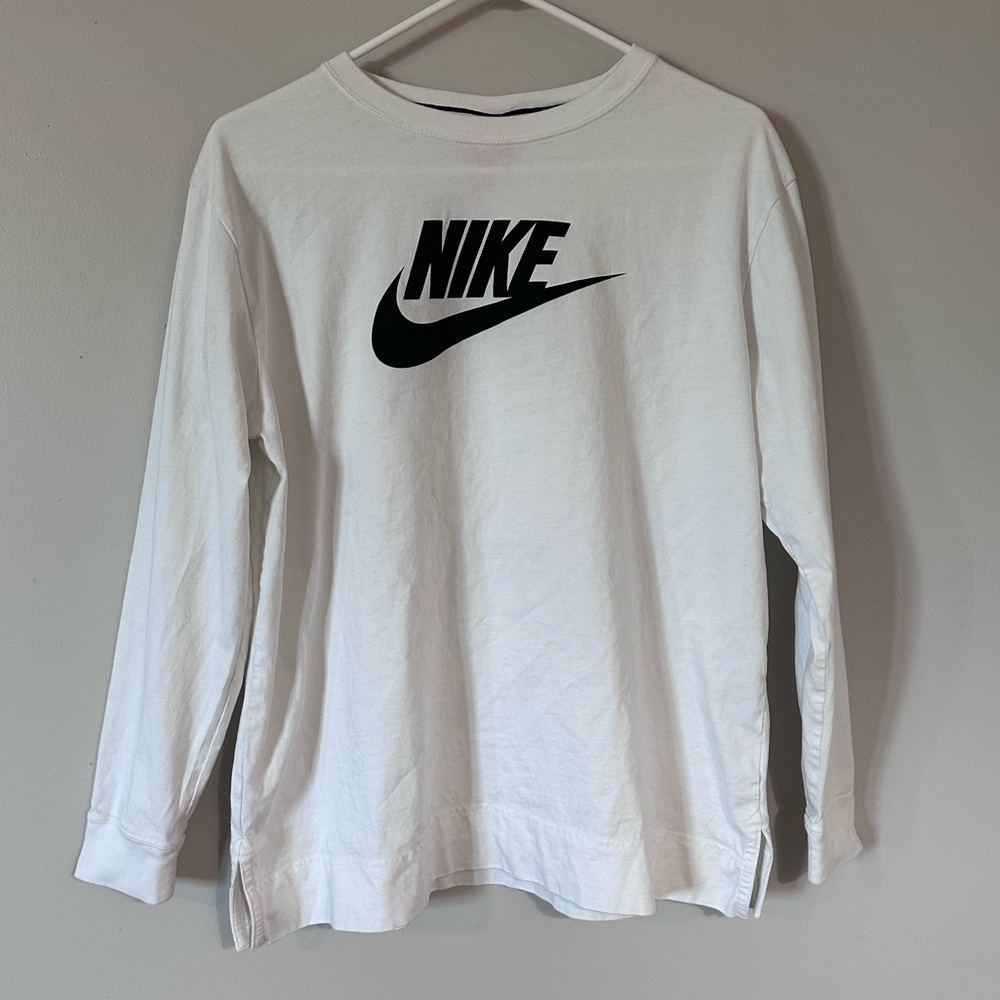 Nike Icon Futura Long Sleeve Men’s White Black T-Shirt